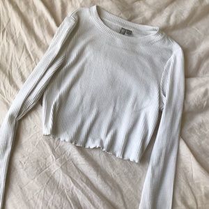 ASOS White Cropped Long Sleeve